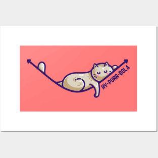 Hy-purr-bola Hyperbola Maths Cat Pun Posters and Art